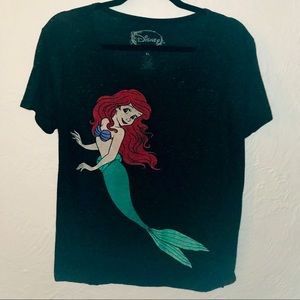 Disney The Little Mermaid Ariel Graphic Tee XL Black Pocket Shirt
